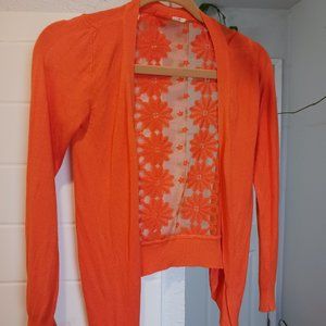 Orange sweater throw over size XS
